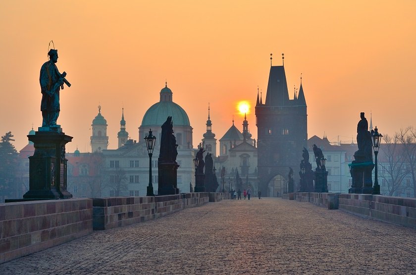 Charles Bridge at sunrise