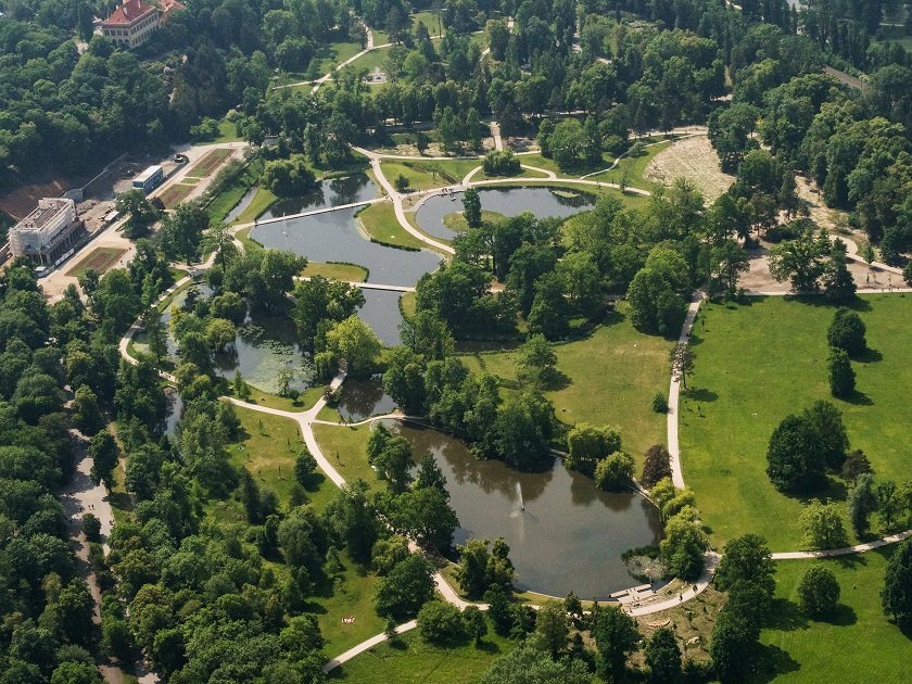 Stromovka Park - aerial view