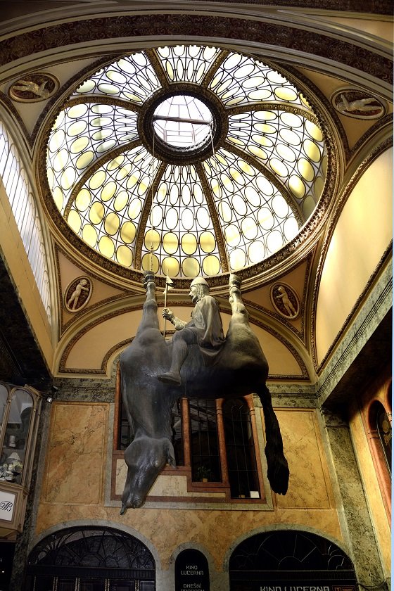 Wenceslas statue in Lucerna Palace