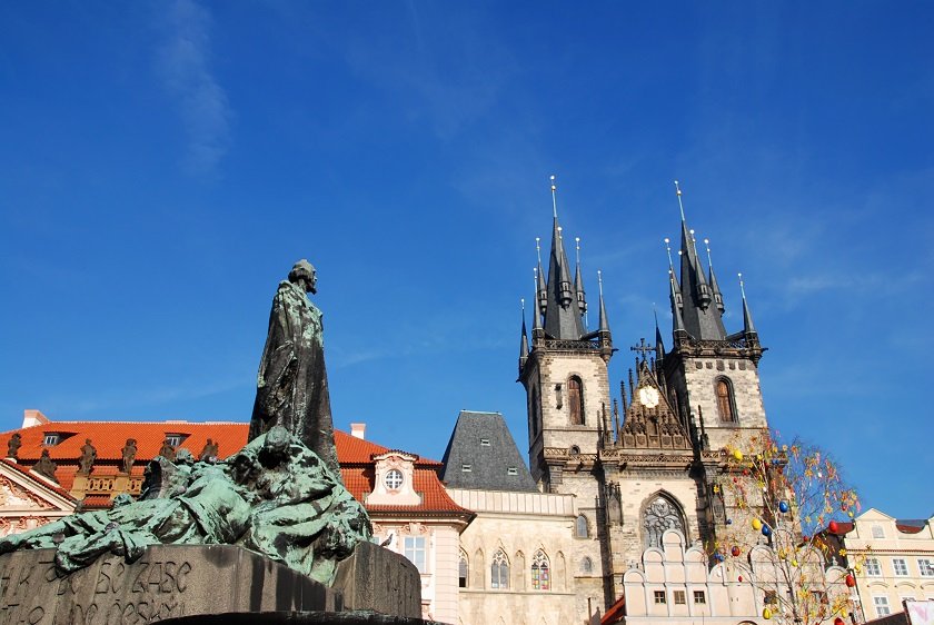 Jan Hus Memorial and Týn Church